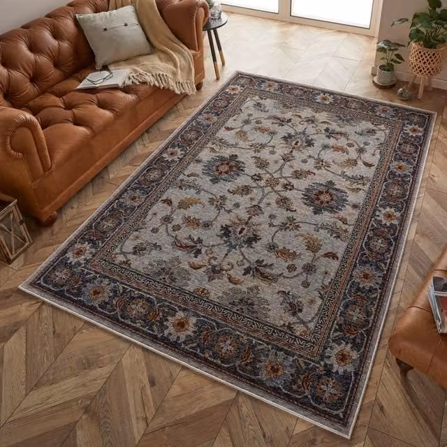 The Rug Shop UK Blue Traditional Floral Machine Woven Runner, W/D: 200 x 280 cm