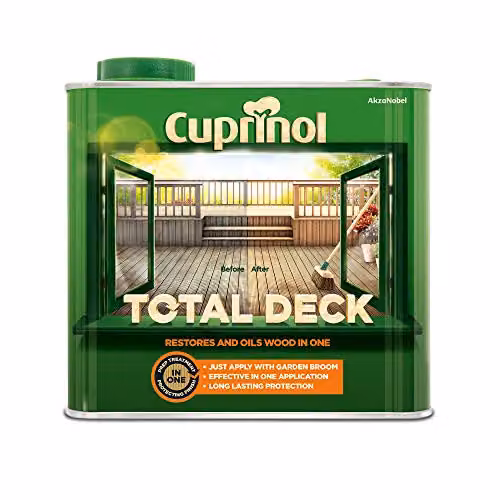 Cuprinol Total Deck Restore and Oil Wood Clear Transparent Water Based 2.5 l – 2