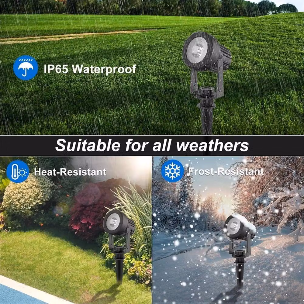 SPETLEK 6-in-1 Solar LED Outdoor Landscape Garden Spot Lights in Black – 4