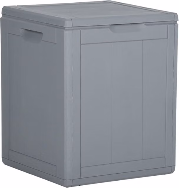 Berkfield Home Garden Storage Box 90L Grey Rattan Style Plastic
