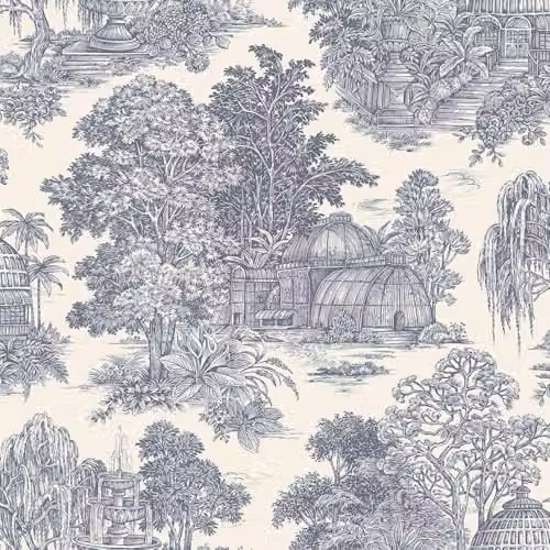 Holden Decor Osterley Vintage Inspired Blue Toile Floral Wallpaper – 1