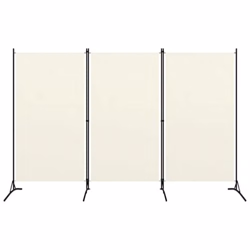 vidaXL 3-Piece Metal Room Divider in White, H 180 cm x W 260 cm