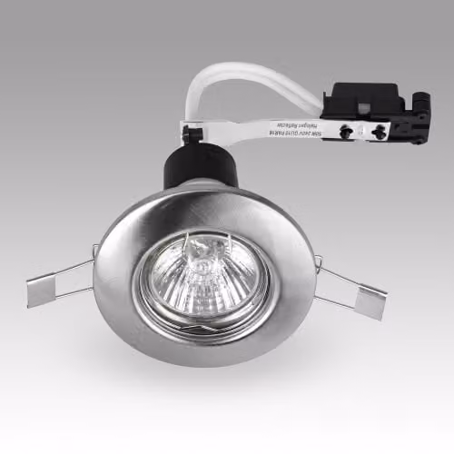 MiniSun Pack of 6 Silver Satin Nickel Plated Fixed Recessed Ceiling LED Downlights with Warm White Bulbs
