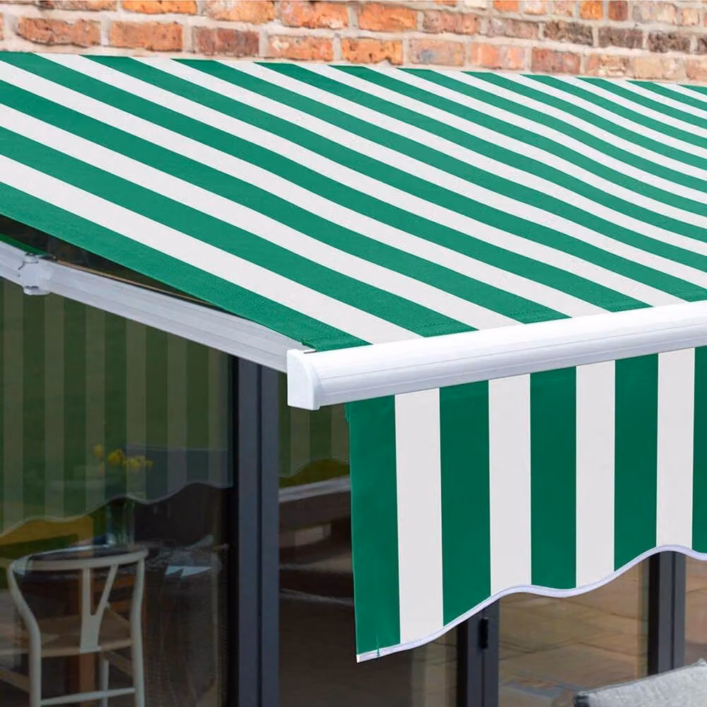 Primrose Awnings Electric Retractable Polyester Patio Awning in Green, W/D/H: 300 x 250 cm – 3