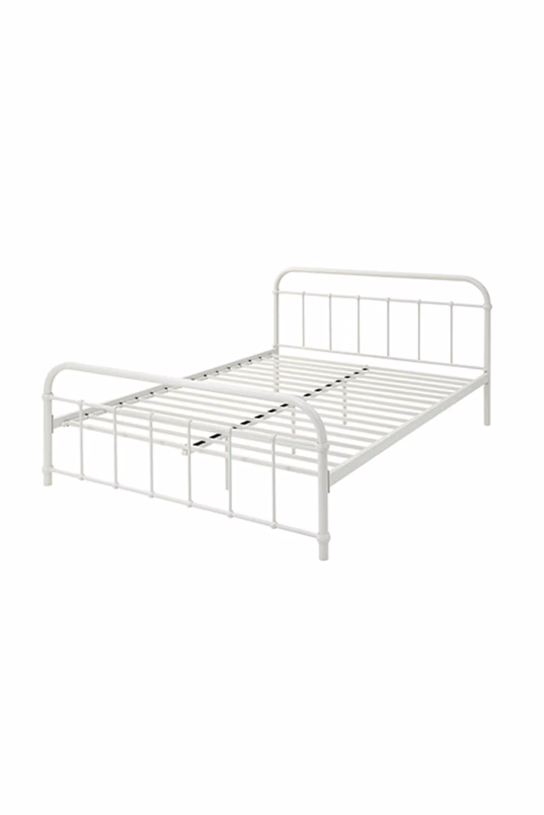 SlumberWorx Tewin Vintage Hospital Style Metal Bed Frame in White, W/D/H: 120 x 200 cm – 4