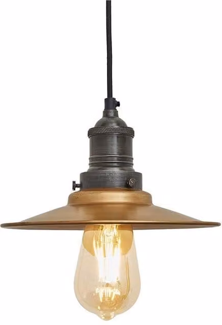 Industville Brooklyn Flat Pendant Light in Brass and Bronze