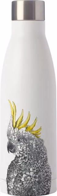 Maxwell Williams Marini Ferlazzo 500ml Cockatoo Double Walled Insulated Stainless Steel Bottle - White