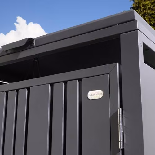 Rowlinson Wimbledon Quadruple Bin Store in Anthracite Grey, Coated Steel, W265 x D81 x H116.5 cm – 3