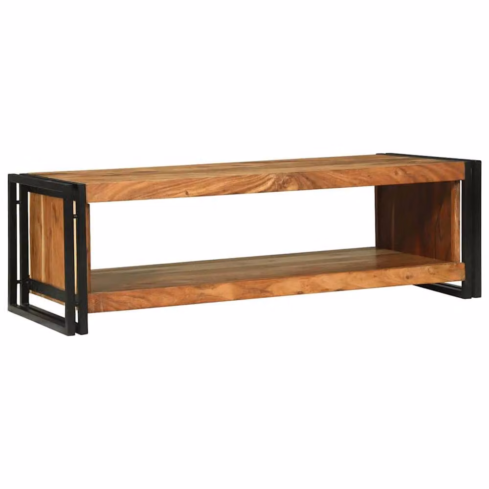 Berkfield Home Modern Acacia Wood Coffee Table in Brown, W/D/H: 120 x 50 x 38 cm – 2