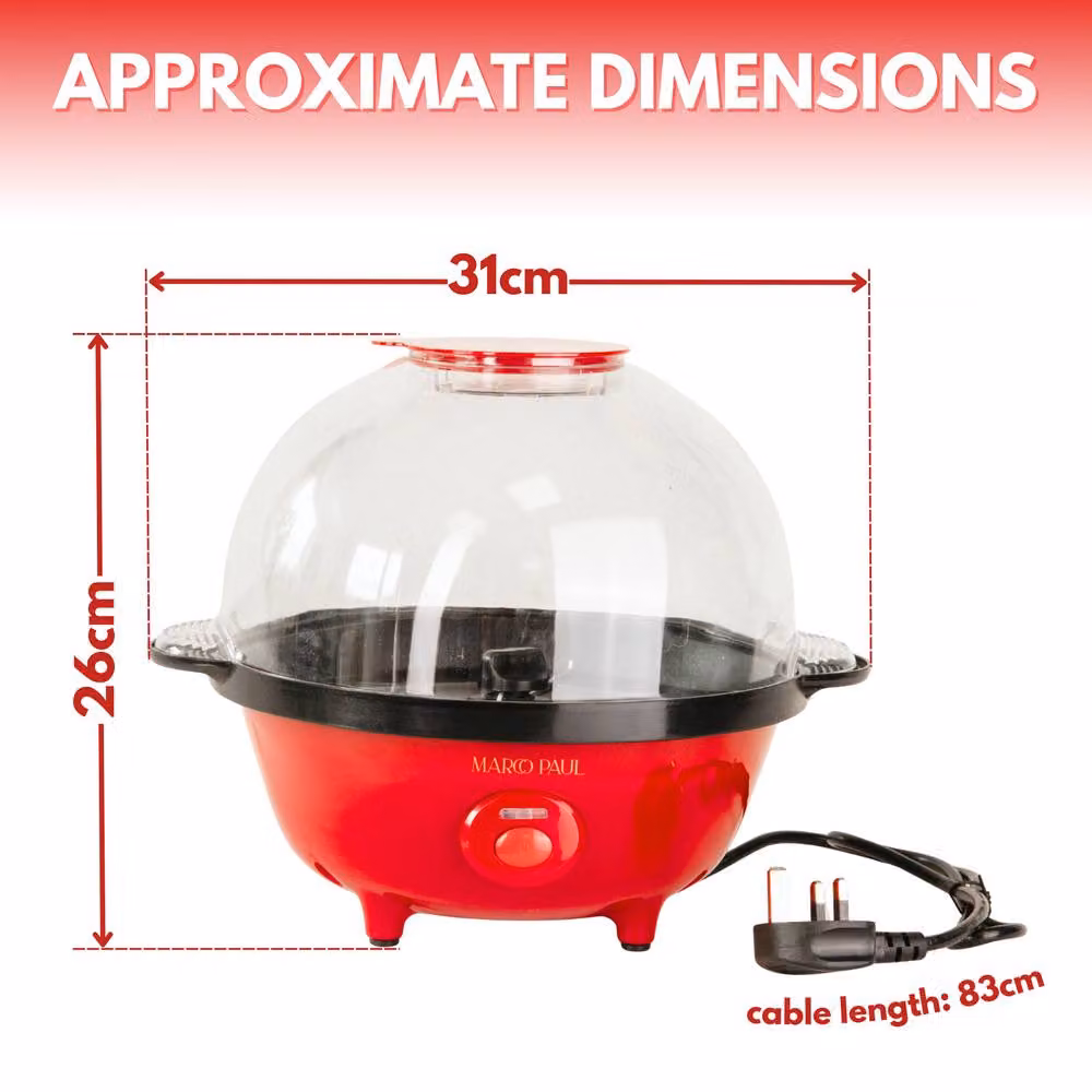 Marco Paul Home Hot Air Popcorn Making Machine in Red – 2