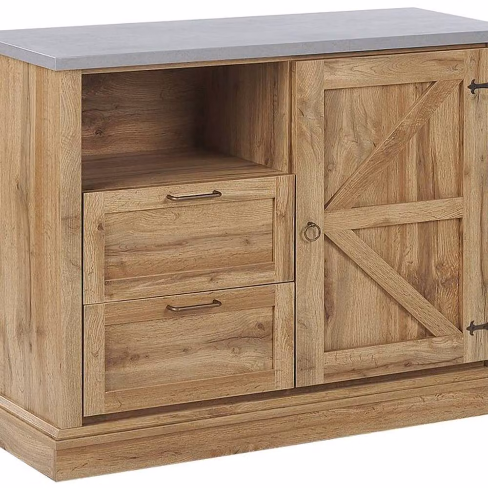 Wyld and Coco Everwood Sideboard in Light Brown Oak, W/D/H: 100 x 40 x 79 cm – 2