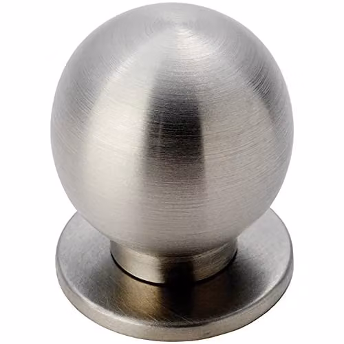 Loops Small Solid Ball Cupboard Door Knob in Brushed Stainless Steel, Diameter: 2.5 cm – 1