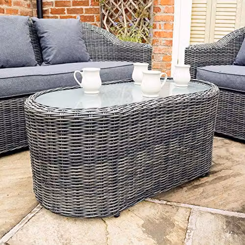 Rowlinson Bunbury Grey 2 Seater Outdoor Sofa Lounging Set with Upholstered Cushions and Powder Coated Aluminium Frame – 4