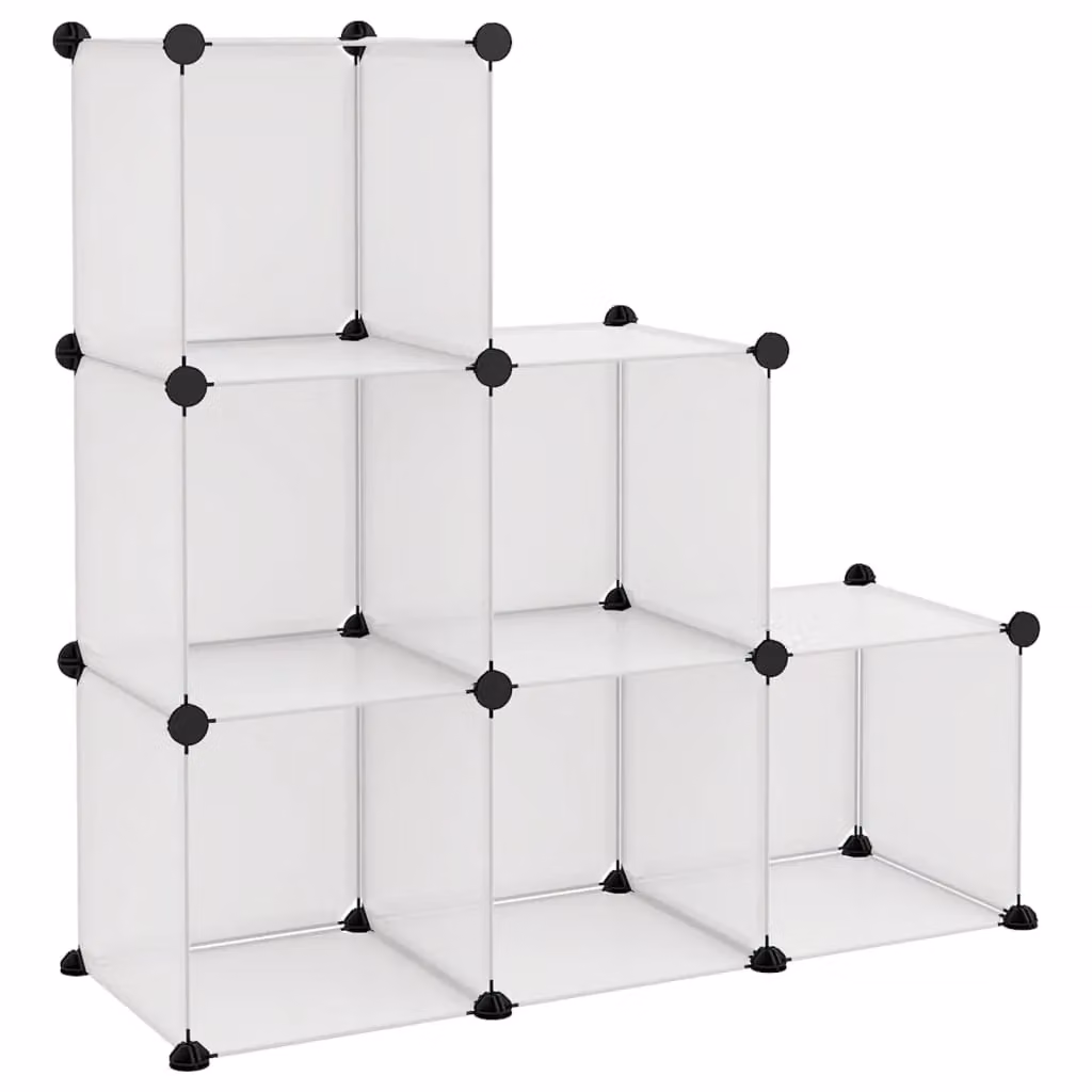 Berkfield Home 6-Cube Storage Organiser in Transparent Clear – 2