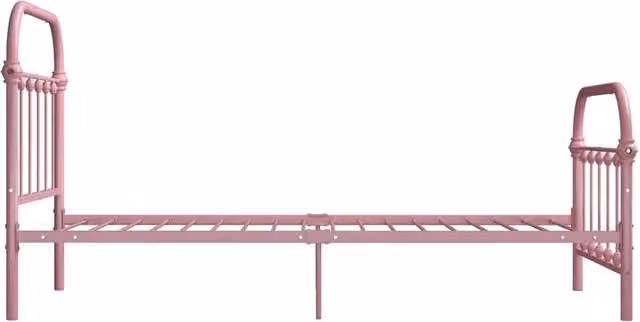 Berkfield Home Elegant Metal Bed Frame in Pink, W/D/H: 90 x 200 cm