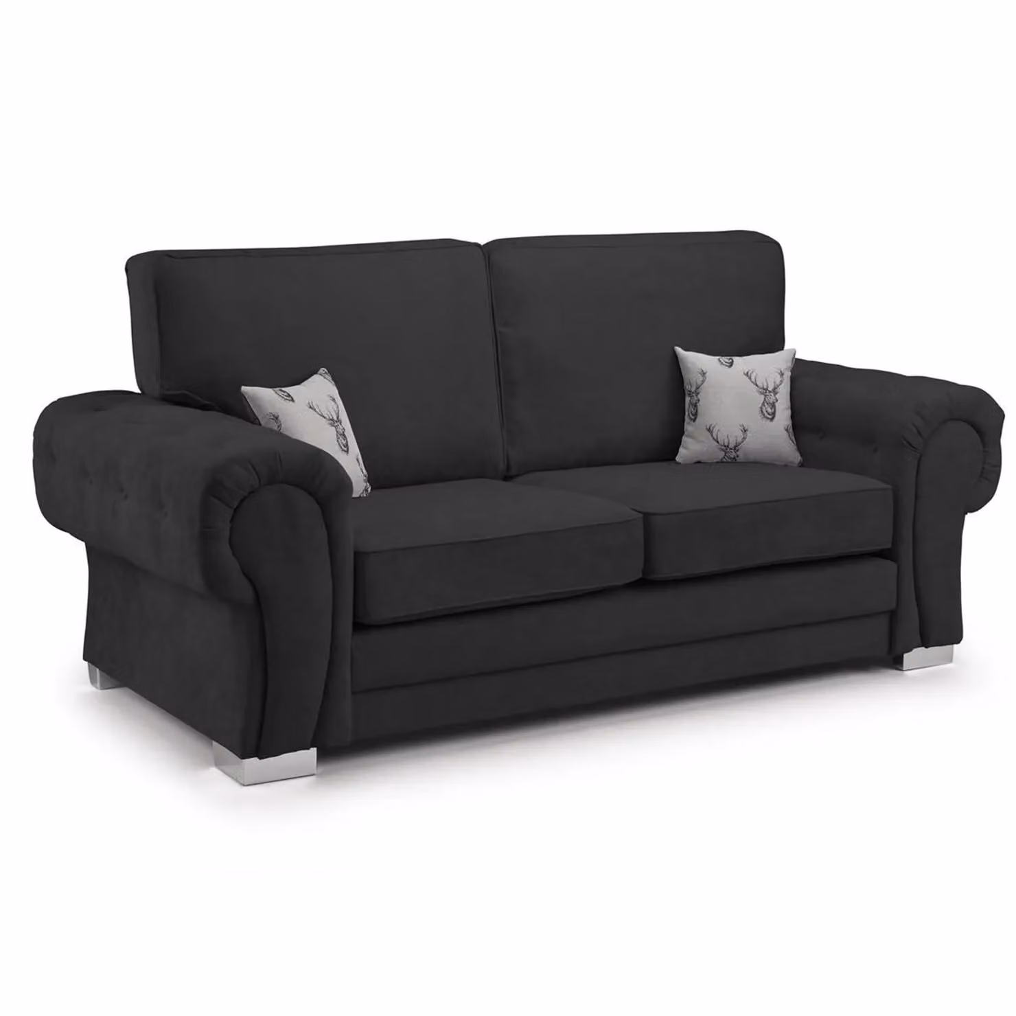 Furnishings For Less UK Milan Fabric 3 and 2 Seater Sofa Set in Black – 2
