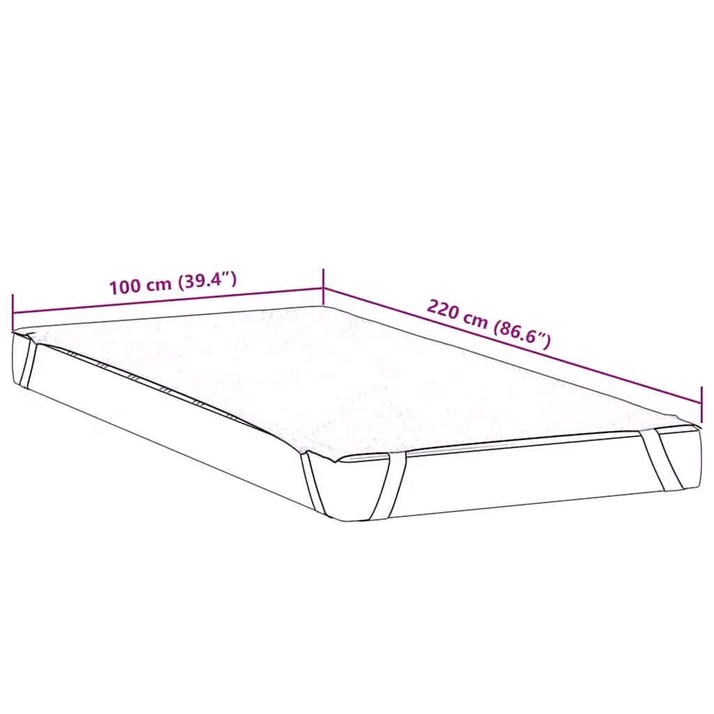 Berkfield Home Waterproof and Breathable Microfibre Mattress Protector in White, W/D/H: 200 x 100 x 220 cm – 3