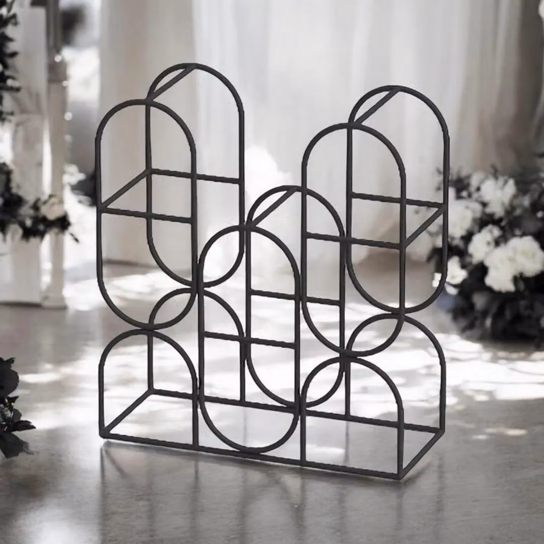 Minster 8 Bottle Cast Iron Wine Rack, Black, L8 x W18 x H33 cm – 2