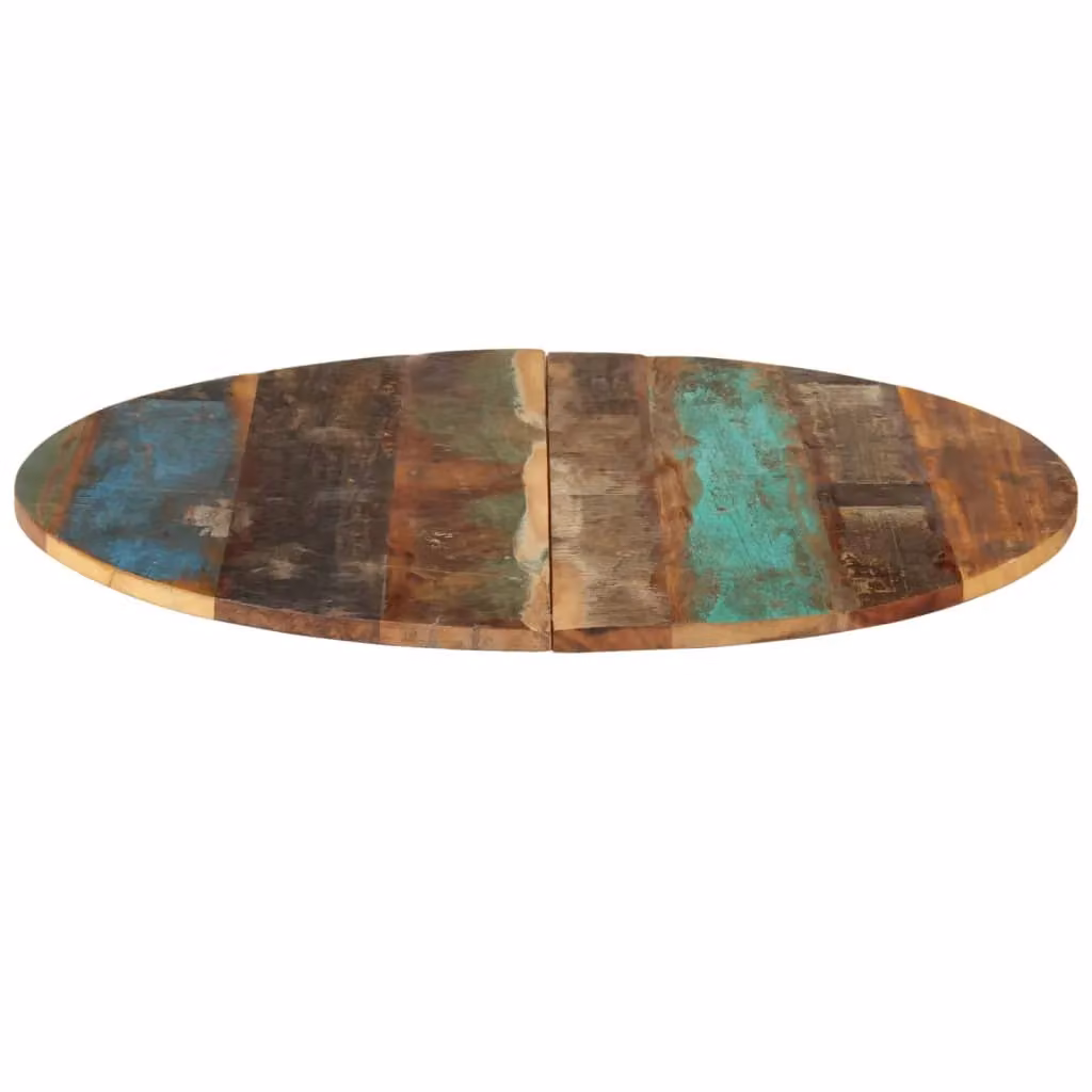 Berkfield Home Round Solid Reclaimed Wood Table Top, Multicolour, Diameter: 80 cm, Thickness: 1.5 cm – 2