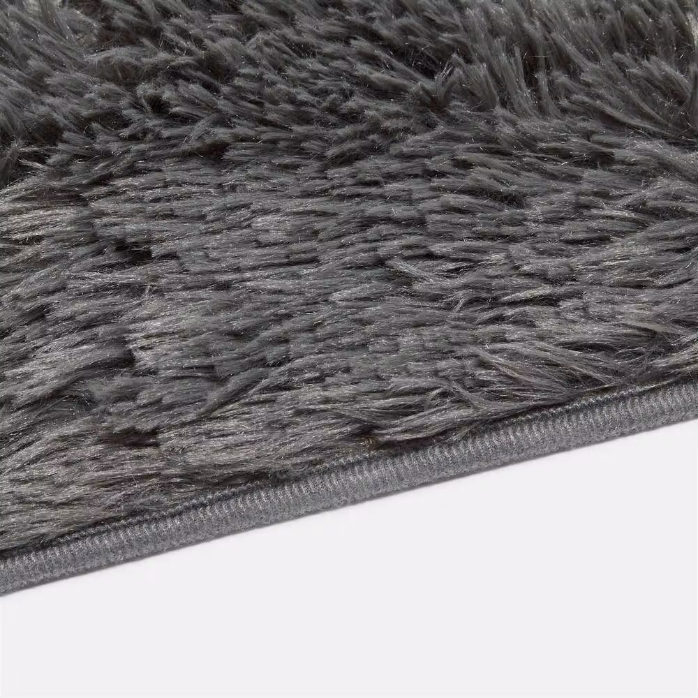 Sienna Modern Fluffy Shaggy Runner Rug in Grey, W: 60 cm, L: 150 cm – 3