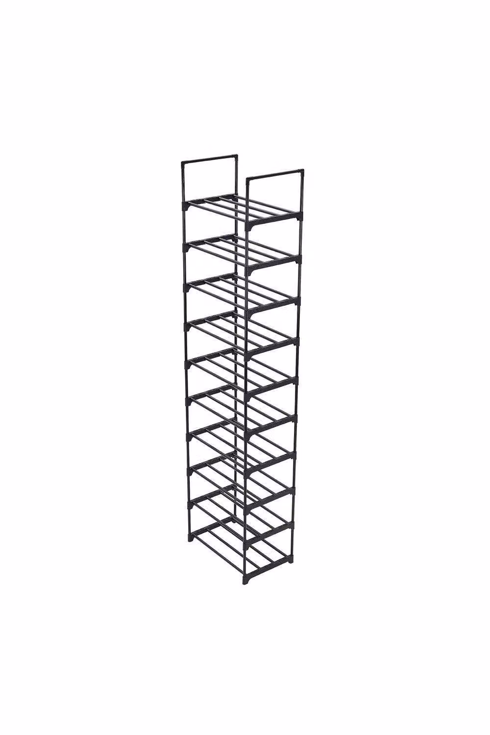 H&O Direct 10 Tier Metal Shoe Rack with Adjustable Shelves in Black – 2