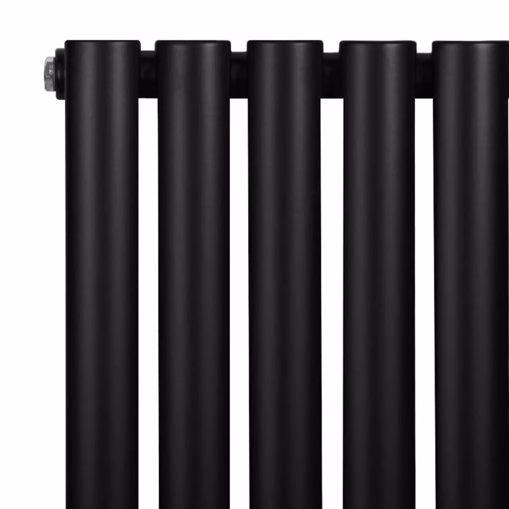 Monstershop Oval Single Column Steel Radiator in Black, H 180 cm x W 60 cm – 3