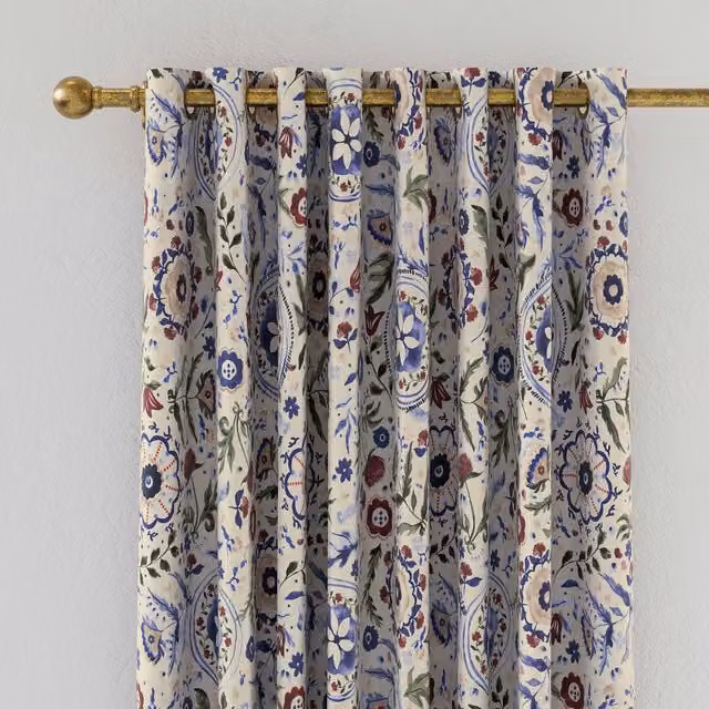 Joules Festival Flowers Blackout Eyelet Curtains, Multicolour, W: 167.64 cm, H: 182.88 cm – 1