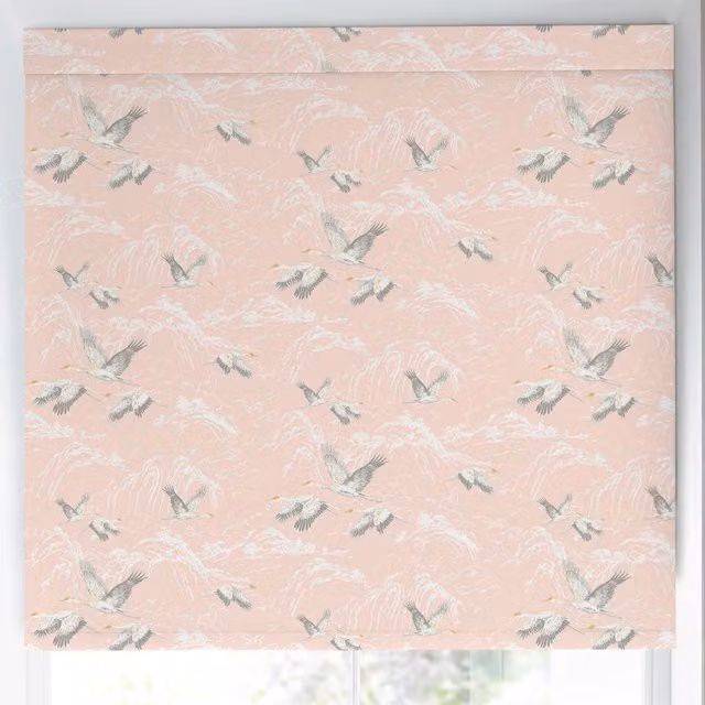 Laura Ashley Animalia Semi-Transparent Made to Measure Roller Blind in Blush Pink