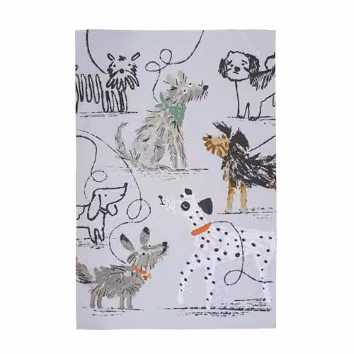 Ulster Weavers Brush Paint Art Dogs Cotton Tea Towel in Grey, W: 74 cm, H: 48 cm – 3