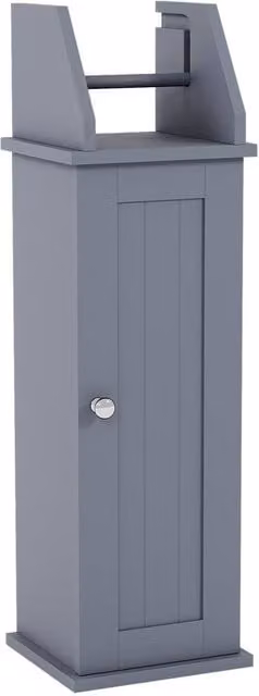 HD Designs Freestanding Toilet Roll Holder and Cupboard Bathroom Storage in Matt Grey – 1