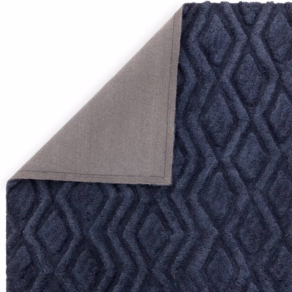 The Rug Shop UK Blue Modern Geometric Hand Made Shaggy Area Rug W: 200 cm, D: 290 cm – 3