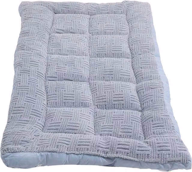 Livingandhome Single Quilted Mattress Topper with Hollow Fibre Filling, Grey Blue, W/D/H: 90 x 200 x 10 cm