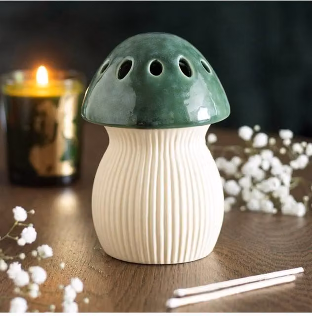 KDMD Green Mushroom Ceramic Wax Warmer and Oil Burner for Tealights – 1