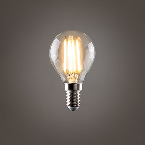 MiniSun Pack of 2 Retro Style 4W LED Filament SES E14 Clear Golfball Light Bulbs, 2700K Warm White – 2
