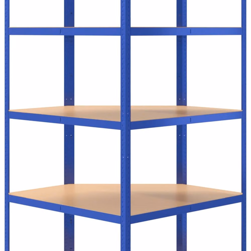 Berkfield Home 5-Layer Corner Shelf in Blue with Adjustable Shelves, H 180 x W 90 x D 90 cm – 4