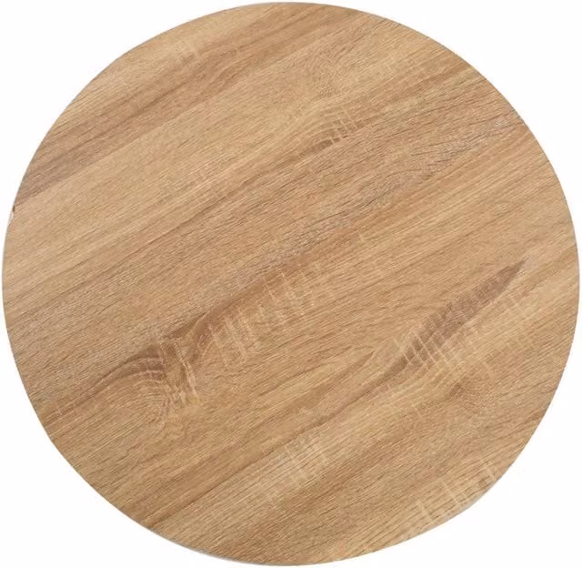 Berkfield Home Round Bistro Table in Light Brown MDF and Metal