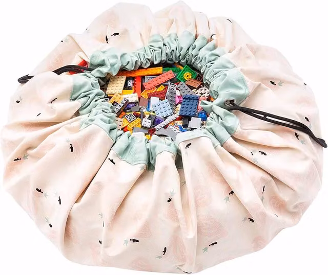 OHS Swan 2 In 1 Cotton Storage Bag Playmat in Light Pink