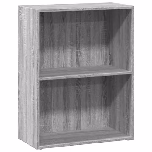 vidaXL Modern Grey Sonoma Bookcase in MDF with Back Panel, W/D/H: 60 x 30 x 77 cm – 1