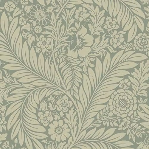 Belgravia Decor Florence Leaf Floral Wallpaper in Green
