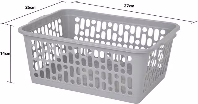 Wham Large Plastic Storage Basket in Grey