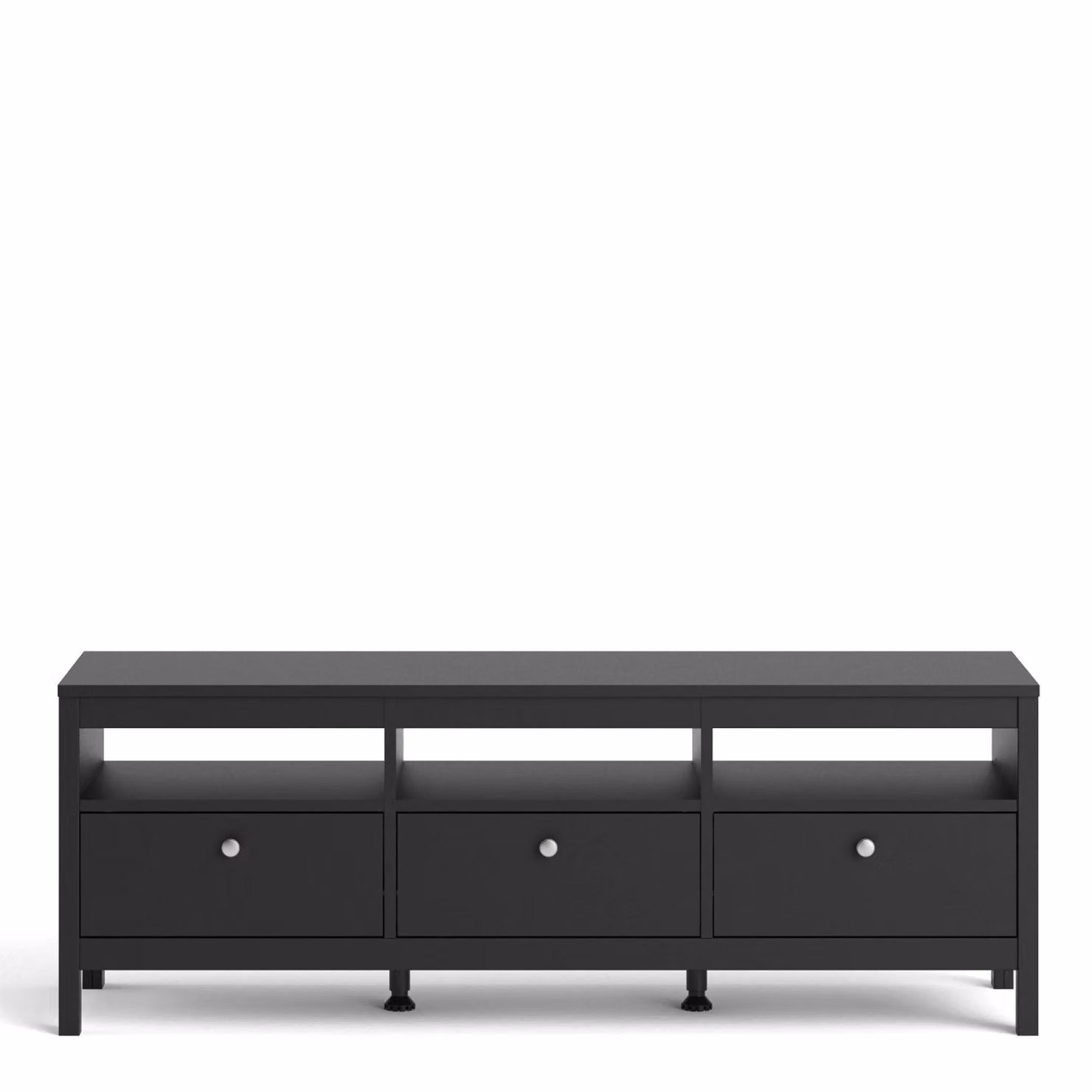 Furniture To Go Madrid Minimalist 3 Drawer TV Unit in Matt Black – 3
