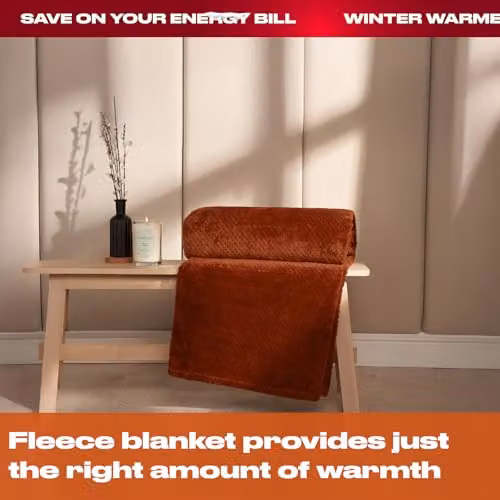 OHS Orange Fleece Throw Blanket, W/D/H: 150 x 200 cm – 2