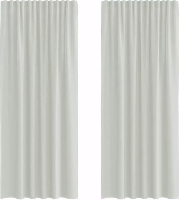 Berkfield Home Grey Voile Fabric Curtains with Rod Pockets, 2 Pack, W: 140 cm, H: 225 cm