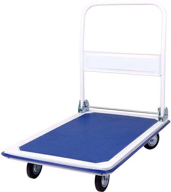 Traderight Blue Steel Folding Platform Trolley