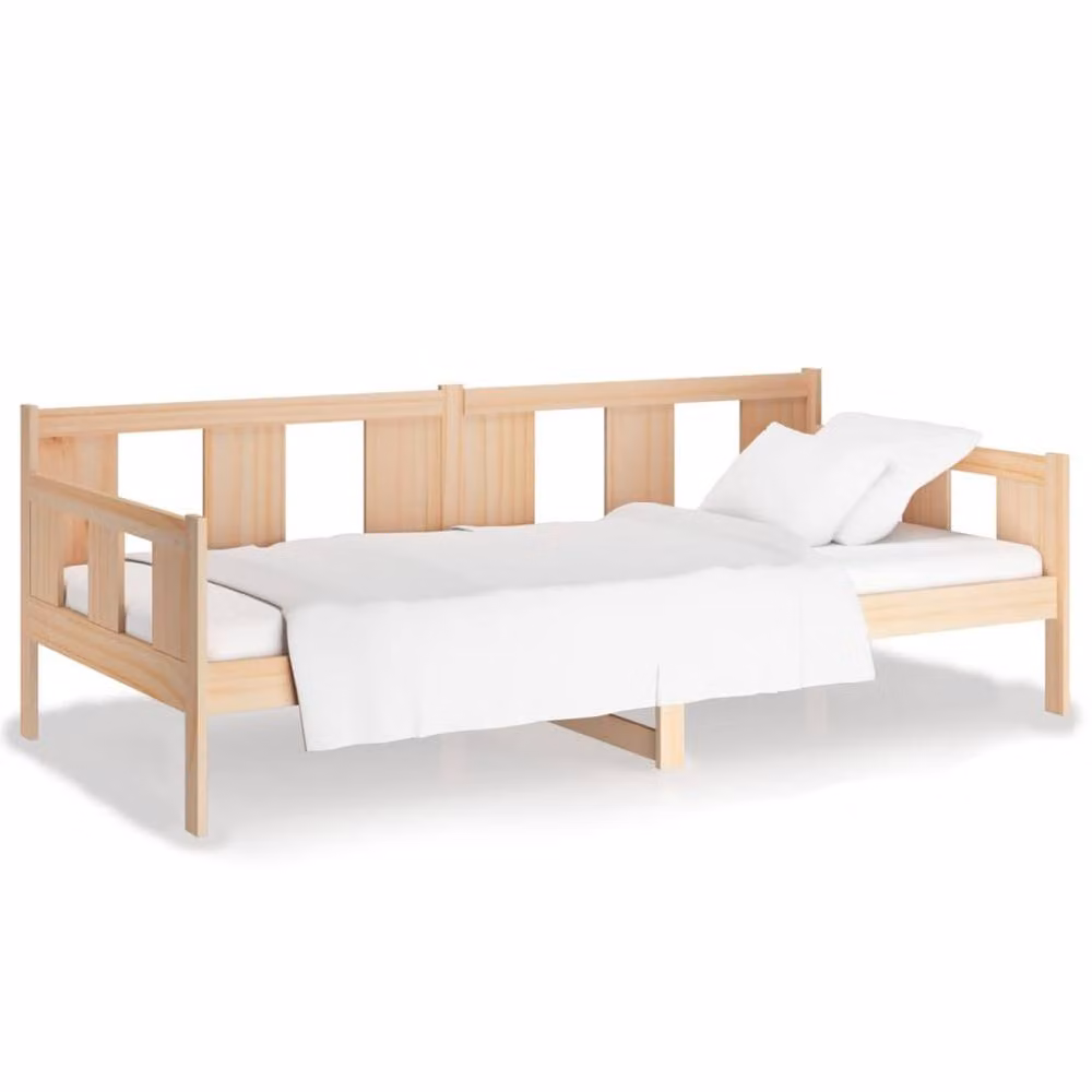 Berkfield Home Beautiful Day Bed in Solid Pine Wood, Beige, W/D/H: 200 x 90 x 69.5 cm – 2