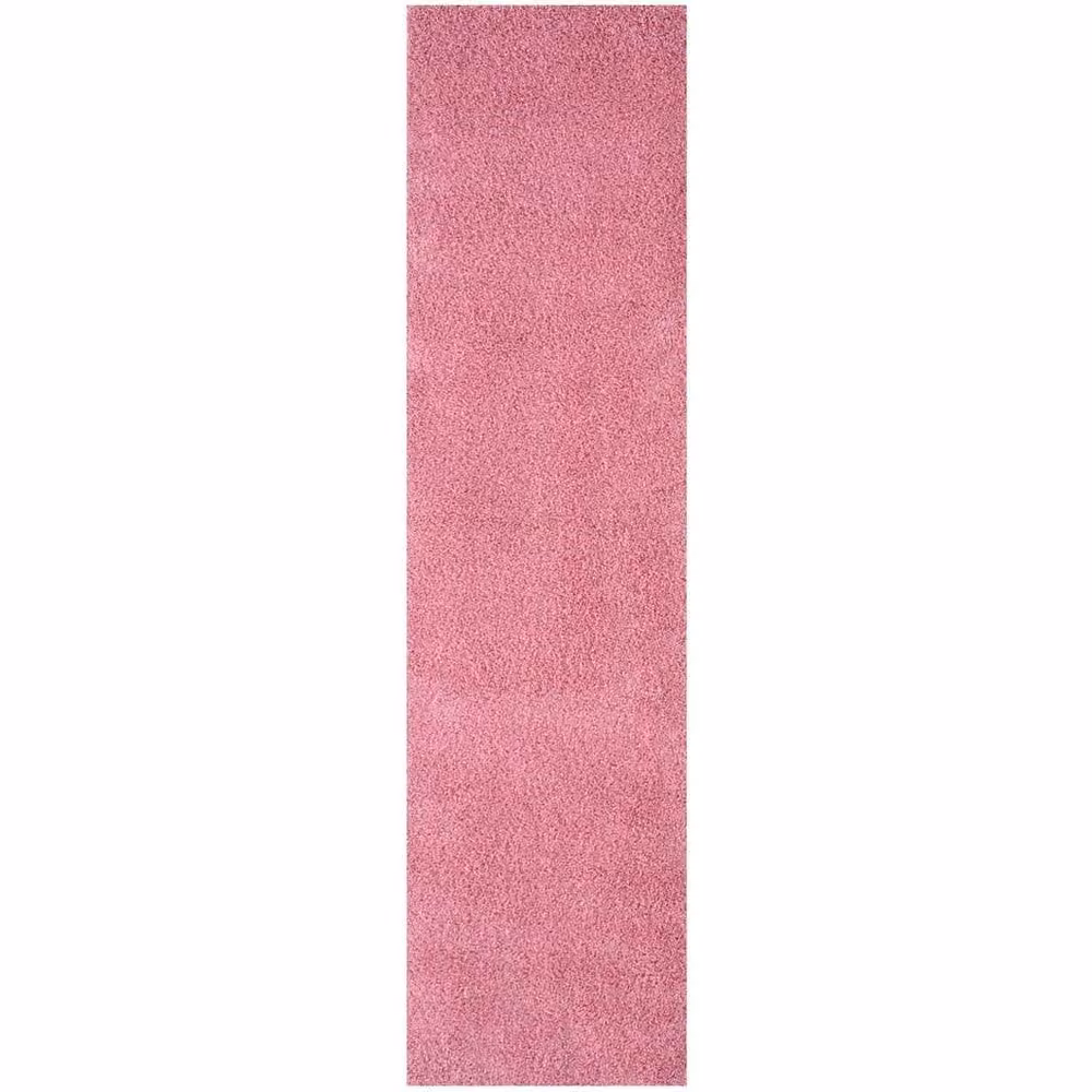 THE RUGS Pink Plain Soft High Pile Shaggy Rectangular Rug, W: 200 cm, D: 290 cm – 3