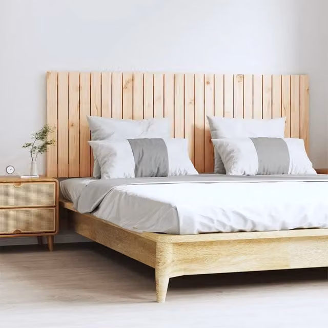 Berkfield Home Rustic Solid Wood Pine Wall Mount Headboard, Brown, W: 166 cm, D: 3 cm, H: 60 cm – 1