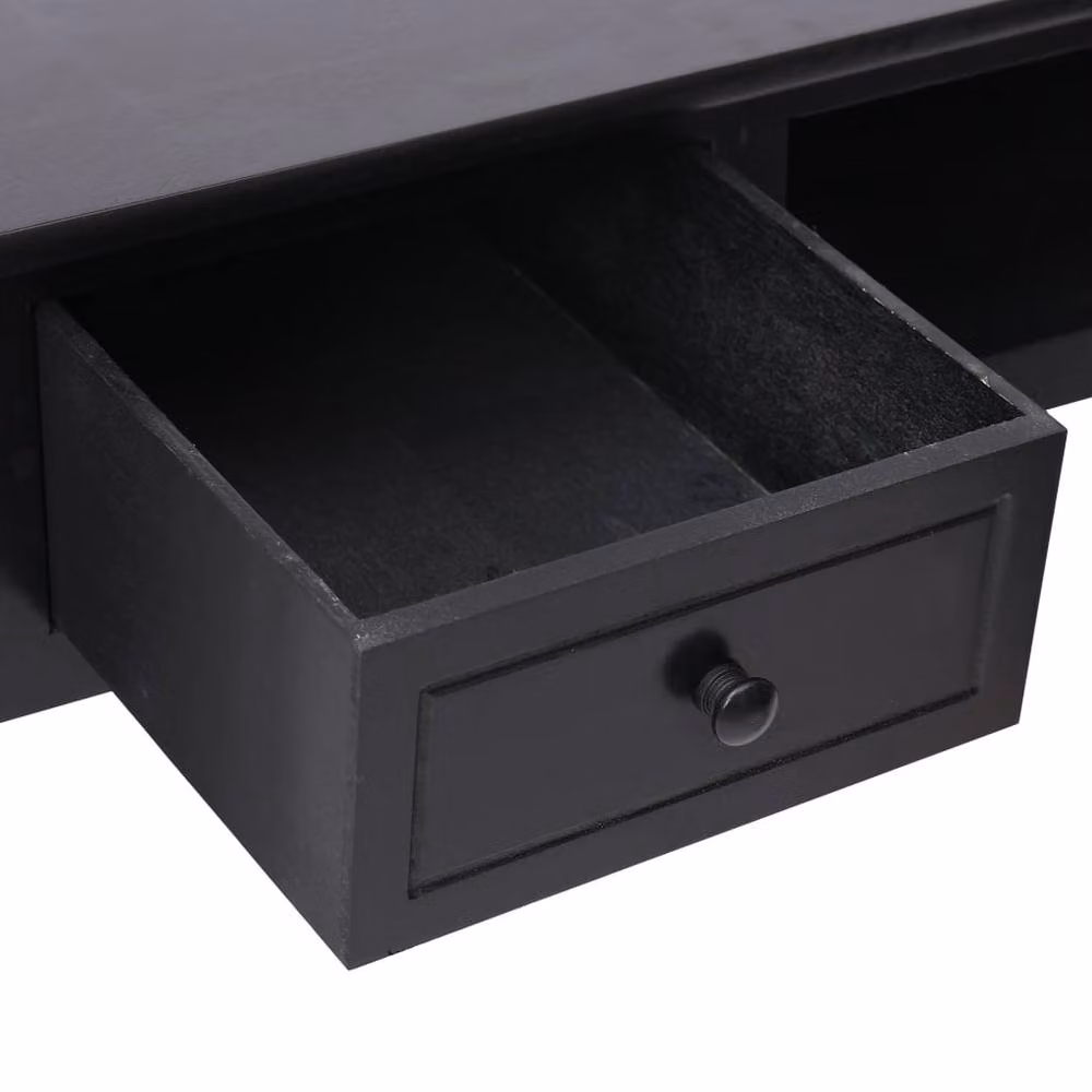 Berkfield Home Black Wood Writing Desk, W/D/H: 110 x 45 x 76 cm – 3