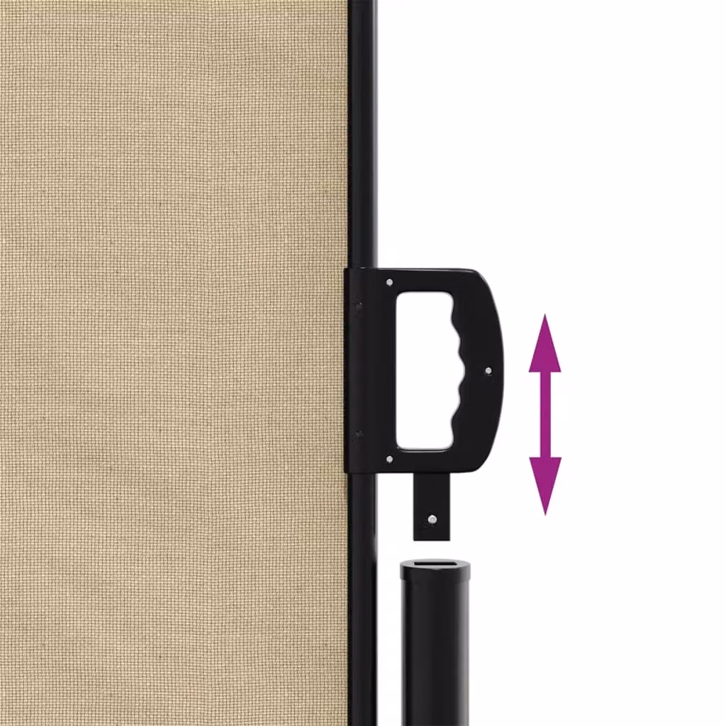 Berkfield Home Retractable Side Awning in Beige, Polyester, W/H: 500 x 160 cm – 4
