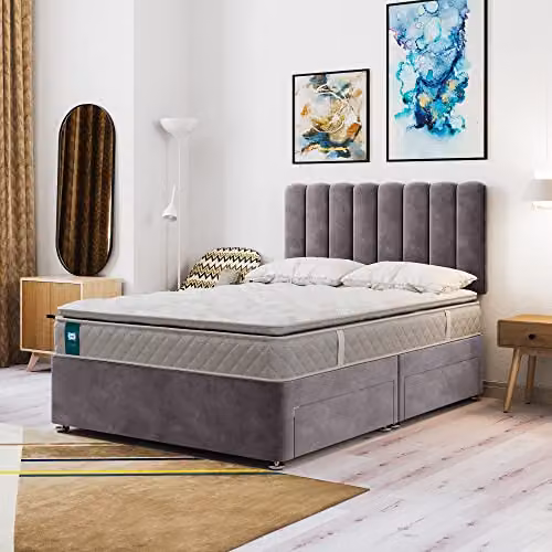 Sealy Alston Gel Advantage Hybrid Pillow Top Mattress, White, W/D/H: 180 x 200 x 29 cm – 1